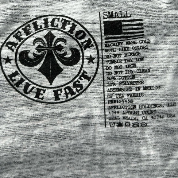 Affliction Men's Eagle Graphic Tank Top - Size: S/M/L/XL- Gray / Black - NWT - Picture 8 of 9